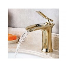 Banyo Lavabo Batarya Şelale Model Gold